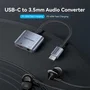 Vention Adaptador de Audio USB-C Macho a Jack 3.5mm Hembra y USB-C PD Hembra Gris BIGHA